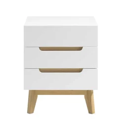 Wohnen 48x60x40 Nachtkommode in Weiß & Eiche - Setubal
