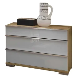 Wohnen 60x48x42 Nachtkommode in Weiß Glas - Nuetran