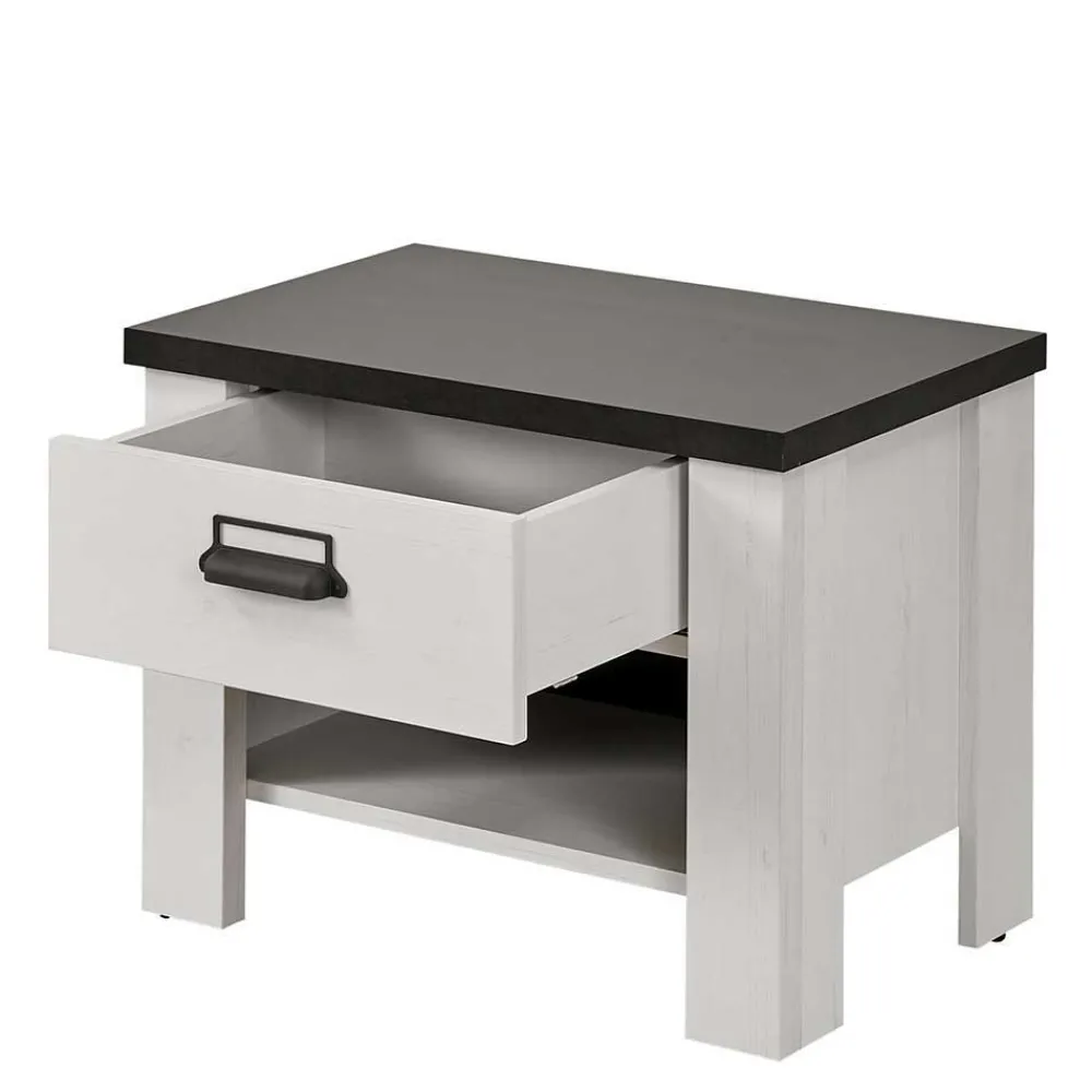 Wohnen Nachttische|Sideboards & Kommoden*60x46x39 Nachtkommode mit Fach und Schublade - Tramos