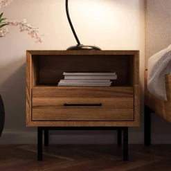 Wohnen 51x50x40 Nachtkommode mit Fach & Schublade - Kerfa