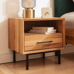 Wohnen 51x50x40 Nachtkommode mit Fach & Schublade - Kerfa