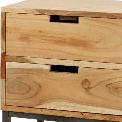 Wohnen Schwarze Möbel|Nachttische*40x60x30 Nachtkommode mit Metallgestell - Babra