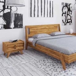 Wohnen Nachttische*55x43x39 Nachtkommode mit zwei Schubladen - Hardus