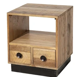 Wohnen 45x50x45 Nachttisch aus Recyclingholz - Dulcinus