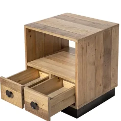 Wohnen 45x50x45 Nachttisch aus Recyclingholz - Dulcinus