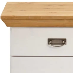 Wohnen Landhausmöbel|Nachttische*58x57x48 Nachttisch in Kiefer & Weiß - Sibiuta