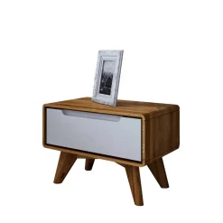 Wohnen Nachttische*47x33x30 Nachttisch mit Schublade in Weiß - Diesta