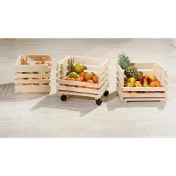 Wohnen Wohnzimmer-Regale|Küchenregale*37x80x30 Obst & Gemüse Regal aus Massivholz - Yutaha