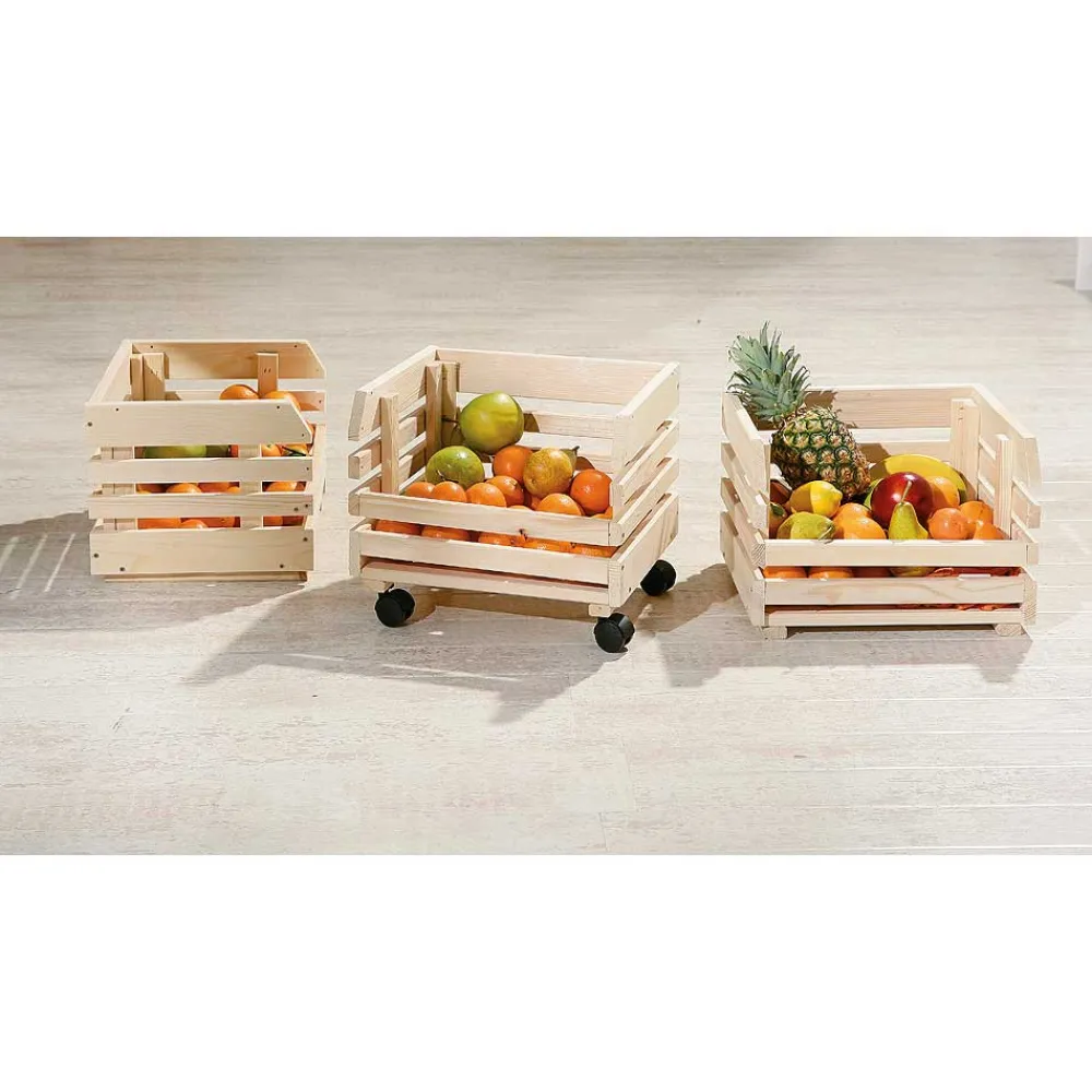 Wohnen Wohnzimmer-Regale|Küchenregale*37x80x30 Obst & Gemüse Regal aus Massivholz - Yutaha