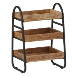 Wohnen 44x65x35 Offenes Regal mit 3 Holzablagen - Toma