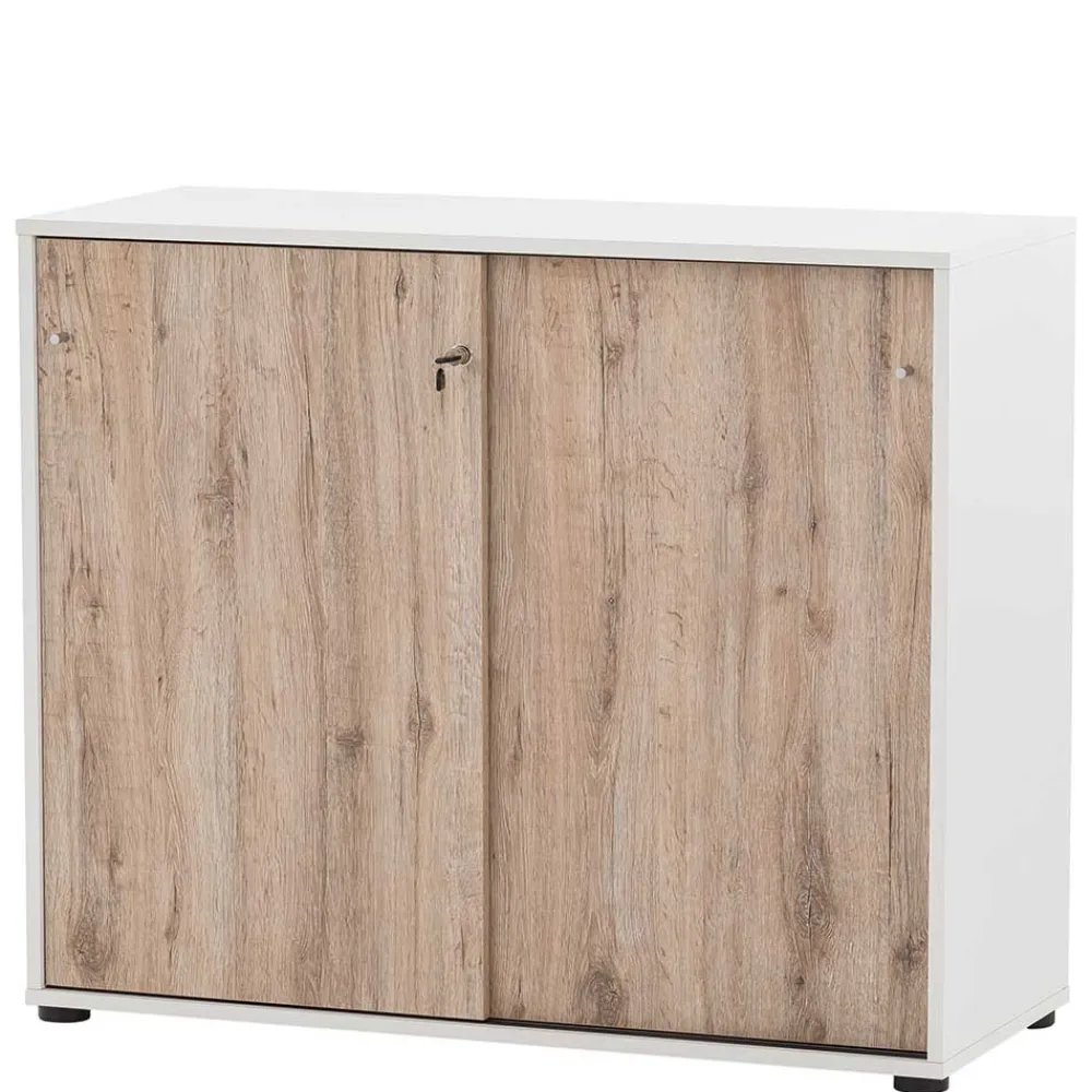 Wohnen Büroschränke*100x84x41 Office Schrank mit Schiebetüren - Laganzo