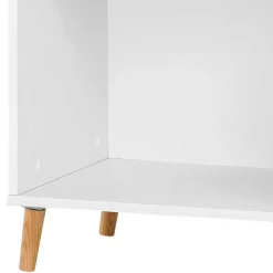 Wohnen 51x93x41 Ordnerregal in Weiß mit Eiche Füßen - Obtin