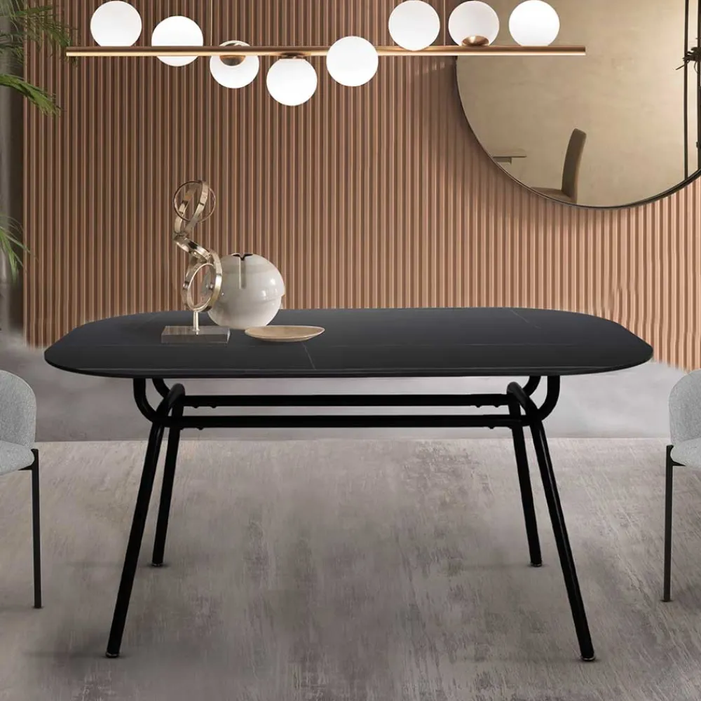 Wohnen 150x75x90 Ovaler Esstisch aus Sinterstein - Bostian