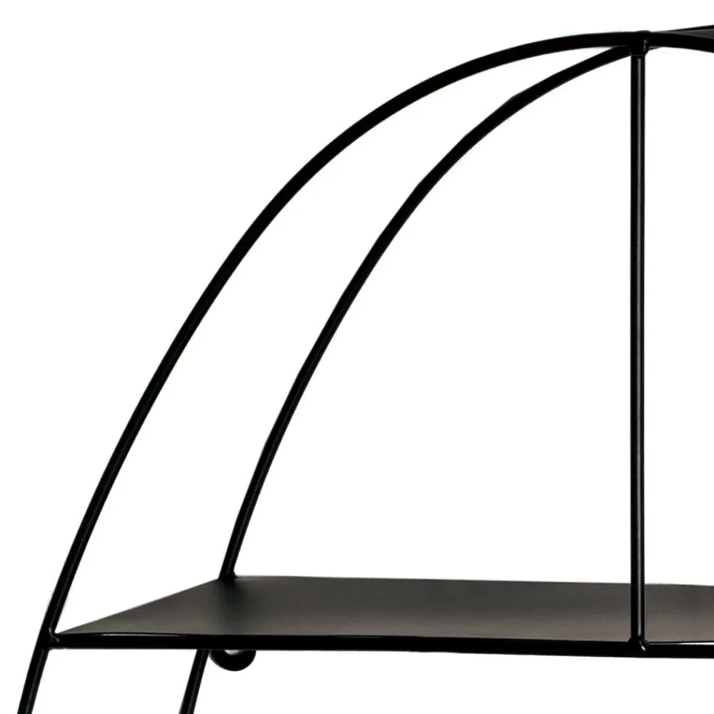 Wohnen Schwarze Möbel|Esszimmerregale*44x71x16 Ovales Wandregal aus Metall in Schwarz - Jaglyn