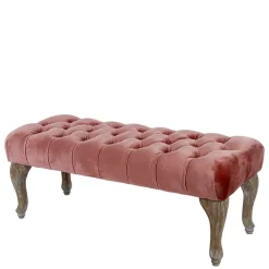 Wohnen 100x40x42 Polsterbank in Rosa Samt - Fregato