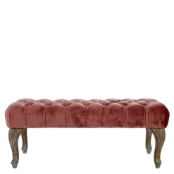 Wohnen 100x40x42 Polsterbank in Rosa Samt - Fregato