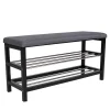 Wohnen Schwarze Möbel|Graue Möbel*100x50x34 Polsterbank mit 2 Schuhablagen - Reddi