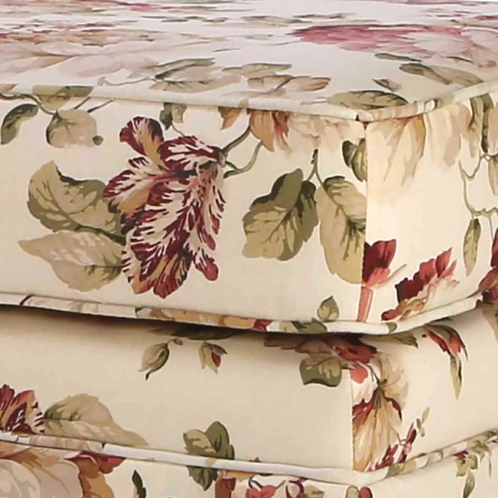Wohnen Barhocker|Sessel & Hocker*74x52x60 Polsterhocker mit Blumen Stoff - Kammas