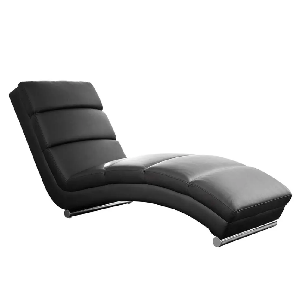 Wohnen 60x82x170 Polsterliege in Schwarz Kunstleder - Elias