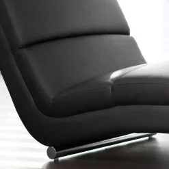 Wohnen 60x82x170 Polsterliege in Schwarz Kunstleder - Elias