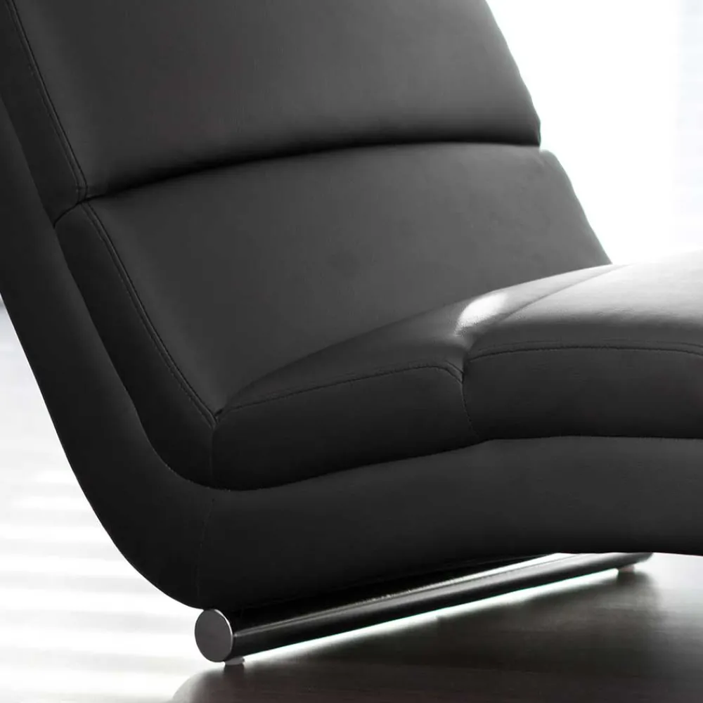 Wohnen 60x82x170 Polsterliege in Schwarz Kunstleder - Elias