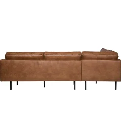 Wohnen 266x85x213 Recyclingleder Ecksofa in Cognac Braun - Huropa