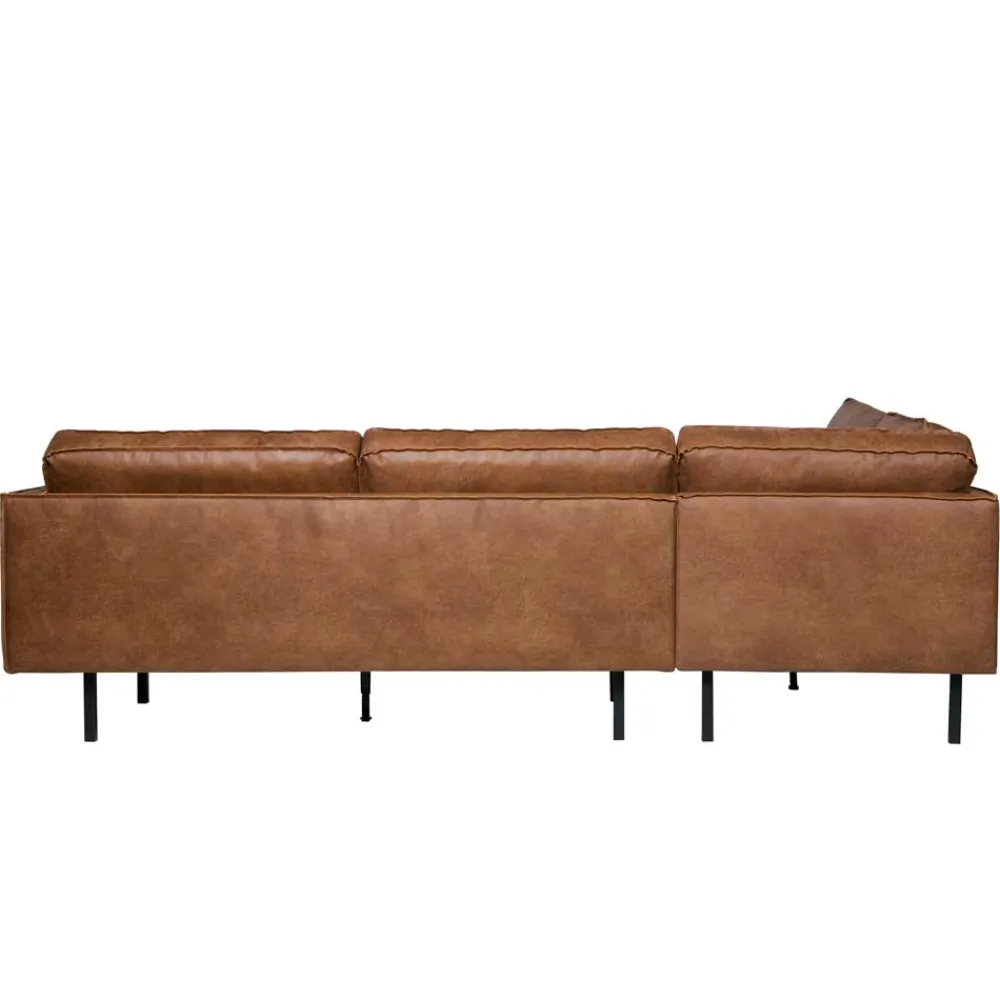Wohnen 266x85x213 Recyclingleder Ecksofa in Cognac Braun - Huropa