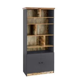 Wohnen 80x182x40 Regal in Holz verwittert - Guerrero