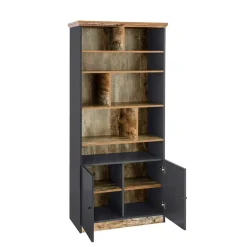 Wohnen 80x182x40 Regal in Holz verwittert - Guerrero