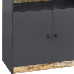 Wohnen 80x182x40 Regal in Holz verwittert - Guerrero