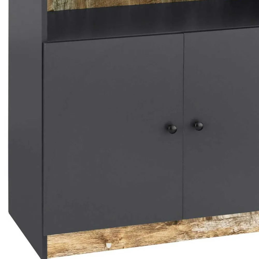 Wohnen 80x182x40 Regal in Holz verwittert - Guerrero