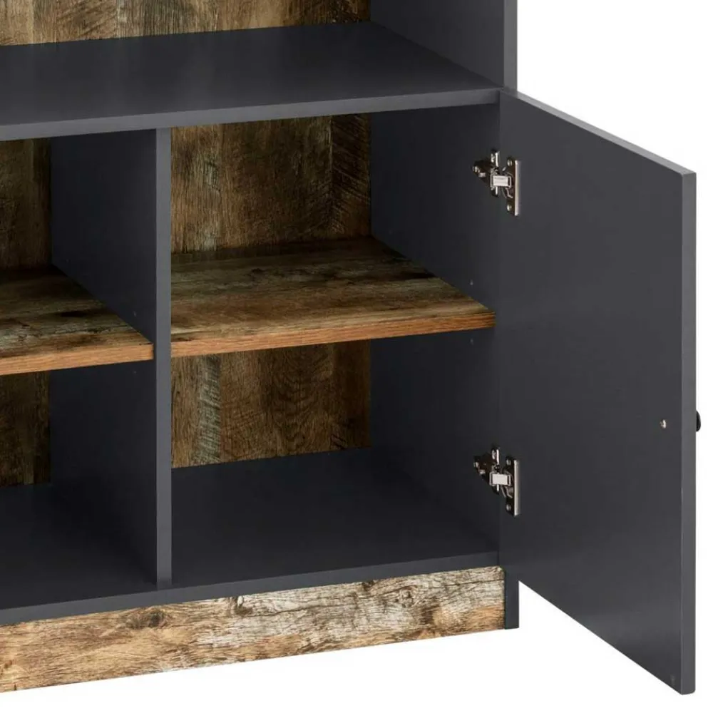 Wohnen 80x182x40 Regal in Holz verwittert - Guerrero