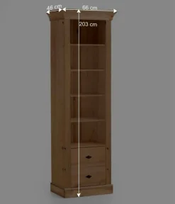 Kinder Wohnen 66x203x46 Regal in Kiefer Laugenfarben - Piatra