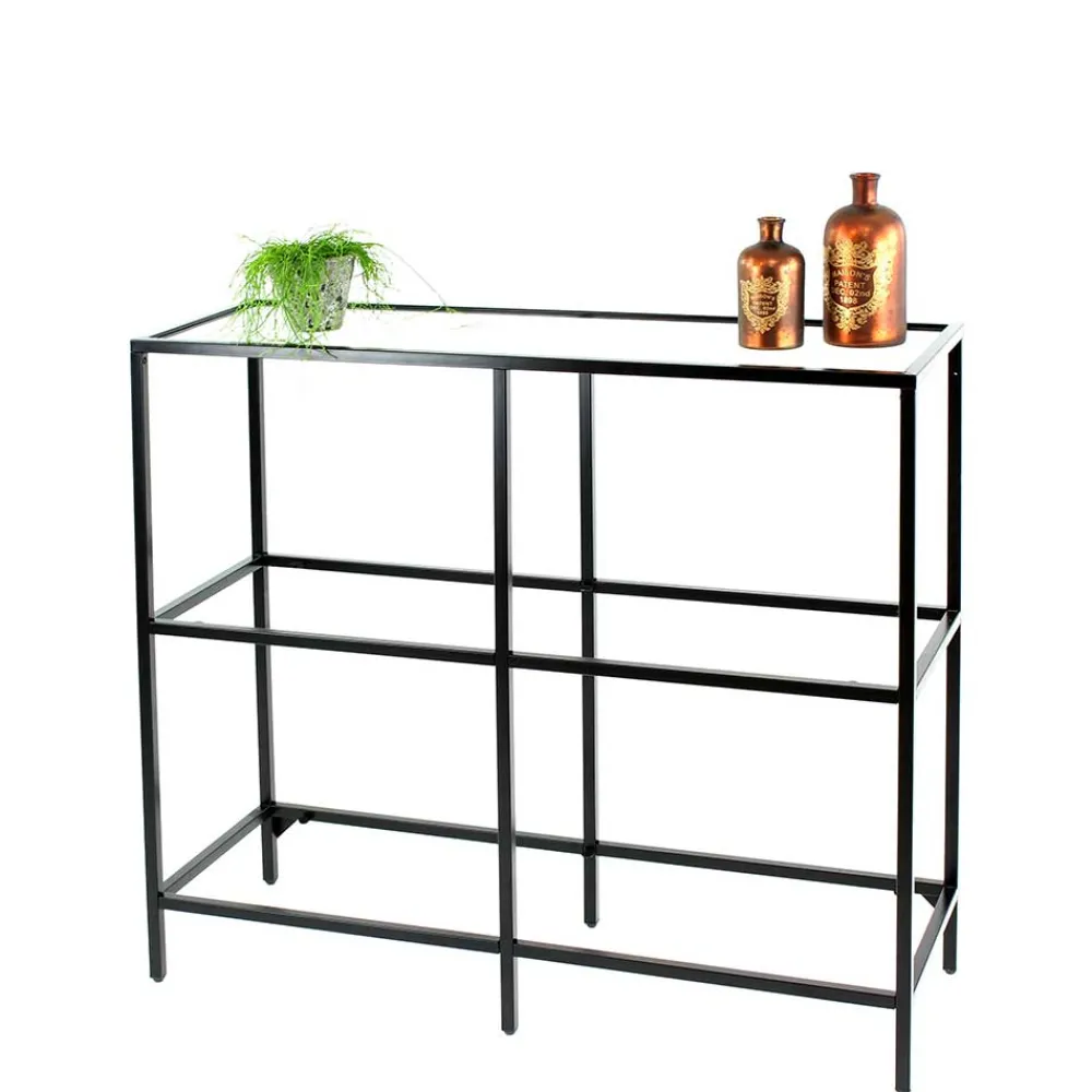 Wohnen 100x93x36 Regal mit drei - Glasablagen