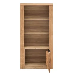 Wohnen Naturholzmöbel|Esszimmer-Vitrinen*70x141x40 Regal mit Türfach in Eiche - Nelenia