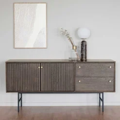 Wohnen 160x75x42 Retro Design Sideboard in Eiche dunkel - Cuzliav