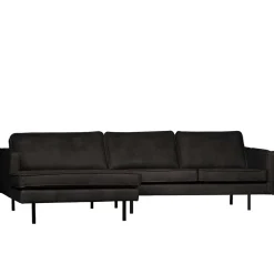 Wohnen Retro Möbel|Sofas*300x85x155 Retro Eckcouch in Schwarz - Avonita