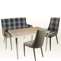 Wohnen Küchenbänke|Esszimmerbänke*100x90x52 Retro Esszimmerbank in Kariert - Rave