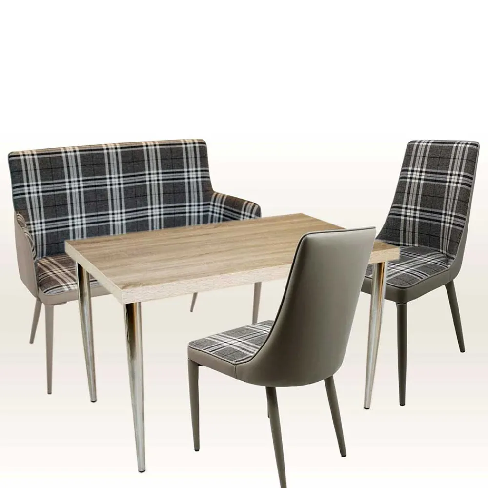 Wohnen Küchenbänke|Esszimmerbänke*100x90x52 Retro Esszimmerbank in Kariert - Rave