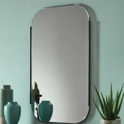 Wohnen Spiegel|Flurspiegel*101x61x2 Retro Hängespiegel mit Glasrahmen - Bageria