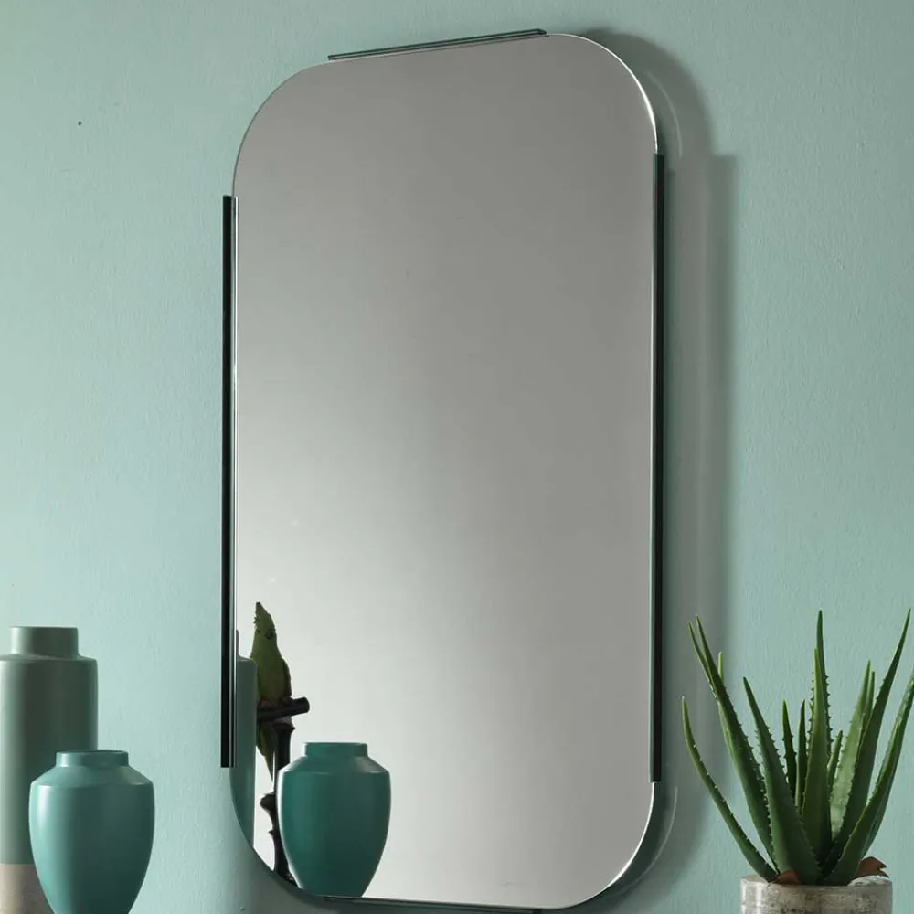 Wohnen Spiegel|Flurspiegel*101x61x2 Retro Hängespiegel mit Glasrahmen - Bageria