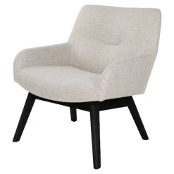 Wohnen 63x73x65 Retro Sessel in Creme Weiß - Solanda