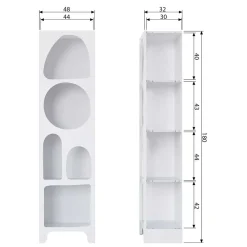 Wohnen 48x180x32 Retro Standregal mit 5 Fächern - Tom