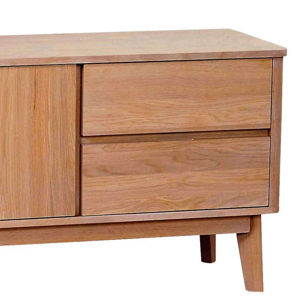 Wohnen 152x60x42 Retro TV Lowboard in Eiche - Adunia