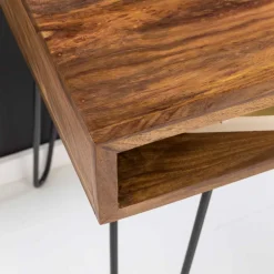 Wohnen 110x76x60 Retrodesign Schreibtisch aus Sheesham Holz - Seriacus