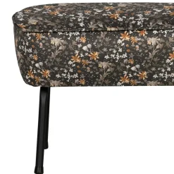 Wohnen 55x40x46 Retrohocker mit Samt Blumen Muster - Esdrega