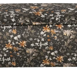 Wohnen 55x40x46 Retrohocker mit Samt Blumen Muster - Esdrega