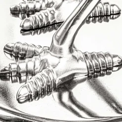 Wohnen 40x58x40 runder Glas Tisch mit Vogel Säulenfuß - Prasido