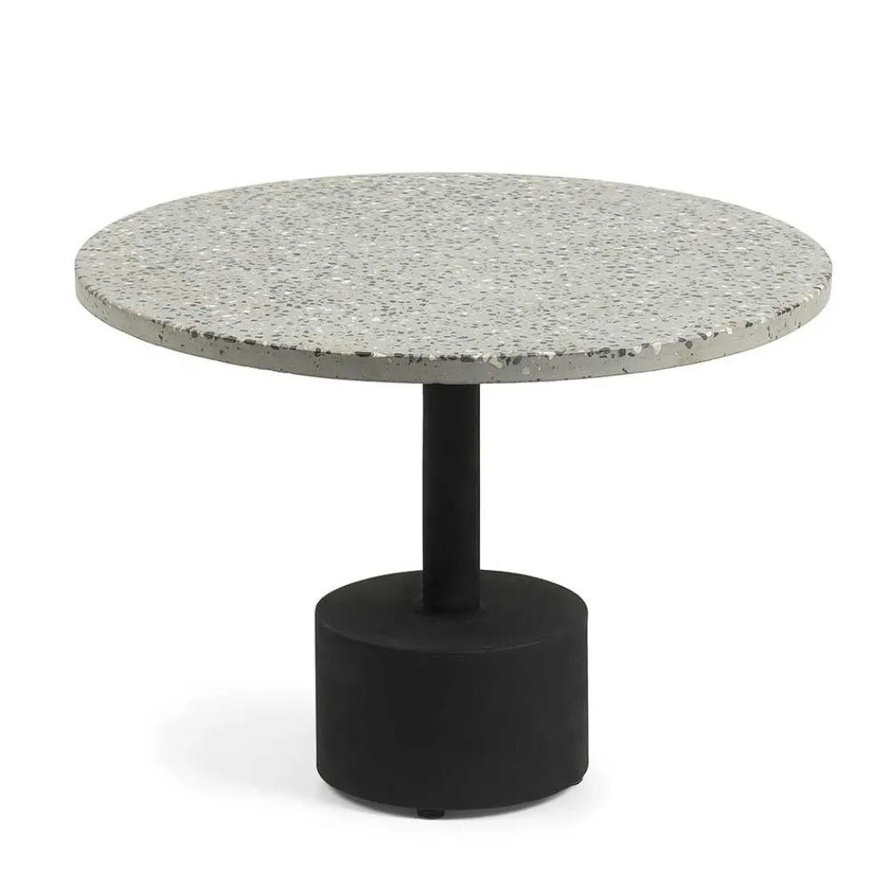 Wohnen 40x55x40 runder Sofatisch mit Terrazo Platte - Iconia
