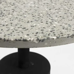 Wohnen 40x55x40 runder Sofatisch mit Terrazo Platte - Iconia